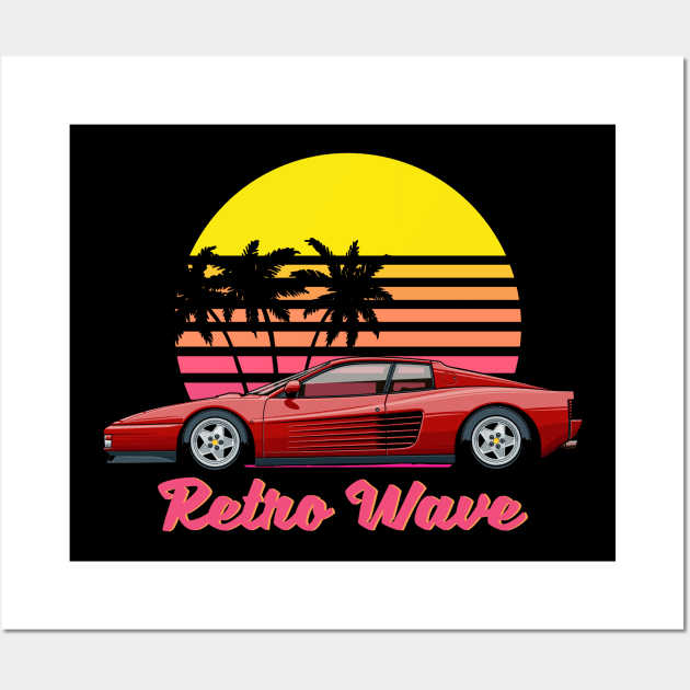 Retro wave Testa rossa Wall Art by Markaryan